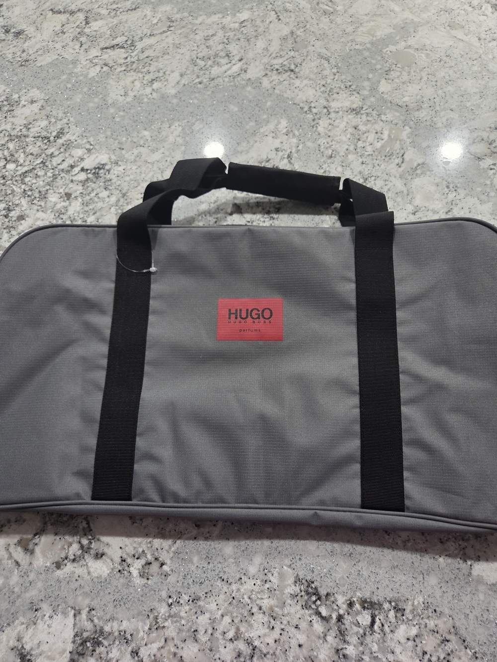 Hugo Boss Parfum NWOT Gray Travel Duffel Bag with Black Straps